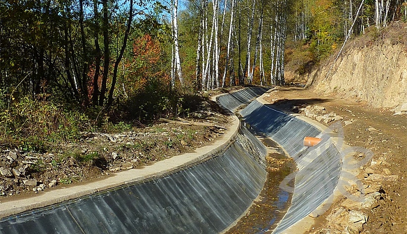 Искусственный канал, Сербия - мембрана GeoGard EPDM для искусственных водоемов